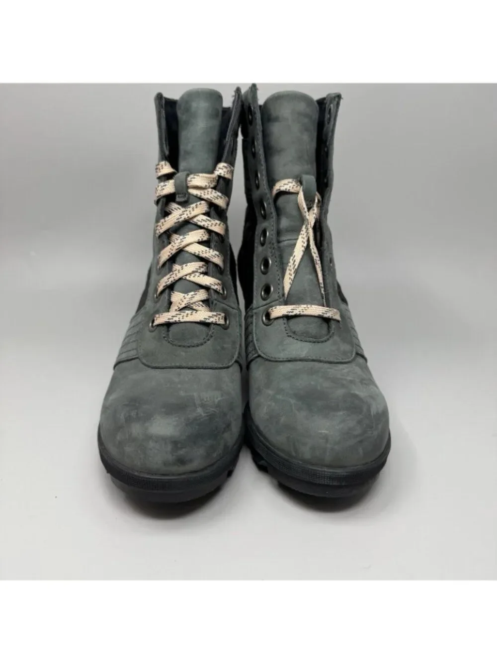 SOREL LEXIE WEDGE Gray Nubuck And Black Quilted Women's Ankle Boots Size 9